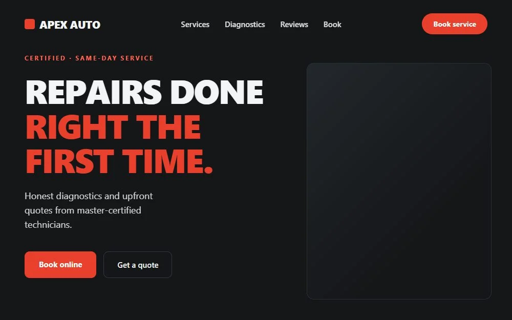Example auto services website (placeholder)